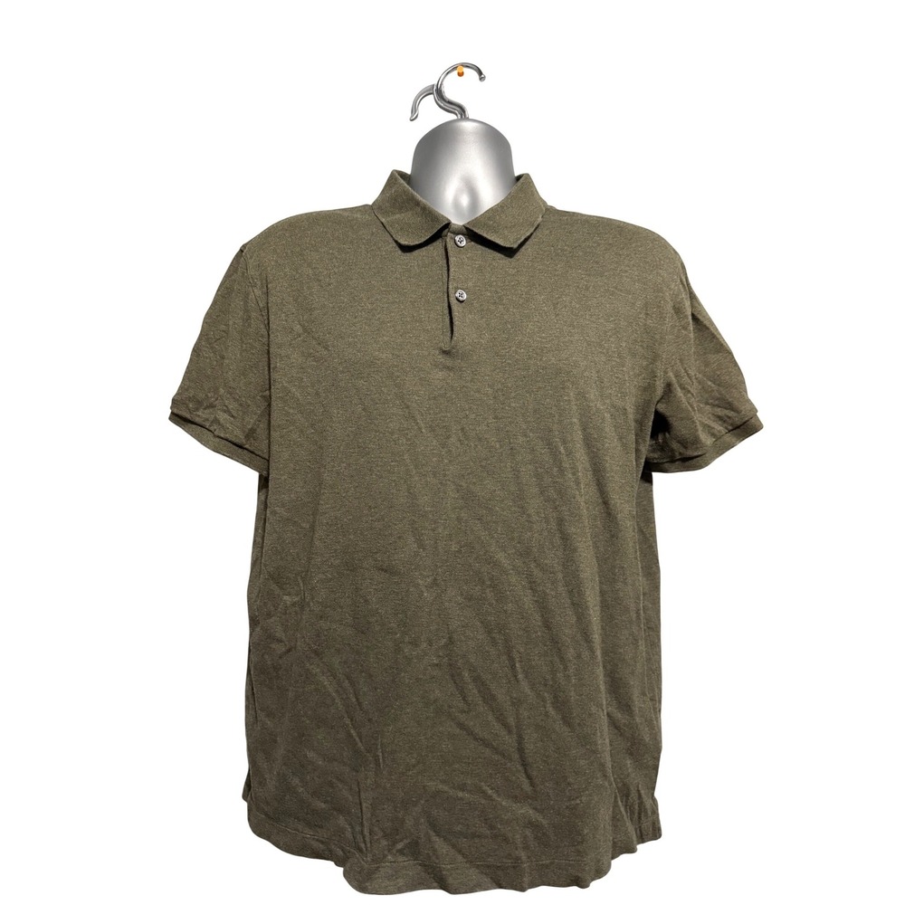 Banana Republic Luxury Touch Performance Polo Shirt Men L Olive Green Cotton A9 - Picture 1 of 6